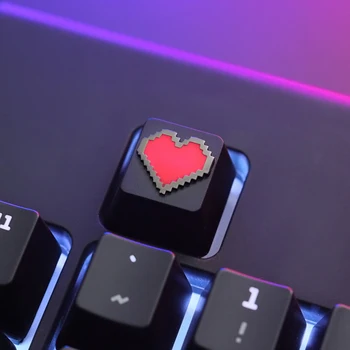 Дизайн пиксельного сердца Алюминиевый колпачок для ключей Cherry Mx Gateron Kailh Box TTC Cross Switch Механическая клавиатура Металлический колпачок для ключей с подсветкой