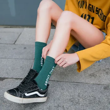 Новые трендовые женские носки с буквами в уличном стиле, женские носки, хлопковые высокие носки, корейские носки для скейтборда, горячие