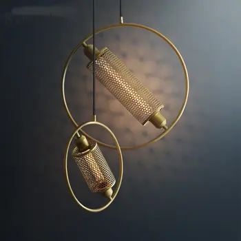 Промышленный Ретро-подвесной светильник, современный минималистичный подвесной светильник для гостиной, спальни, круглой железной лампы, освещения ресторана, бара.