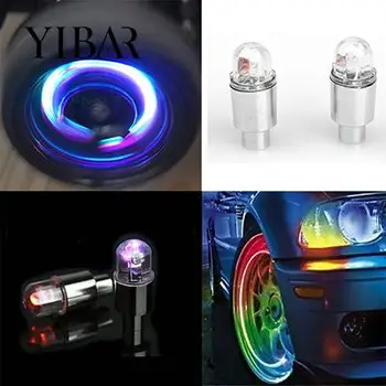 1 пара светодиодных колесных фонарей, вспышка, уплотнительная крышка клапана для автомобиля, велосипеда, велосипедного мотора, разноцветная