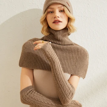 100% кашемировая водолазка, модный женский пуловер, шаль, короткий свитер