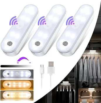 Новая интеллектуальная зарядка через USB, Многофункциональный светодиодный инфракрасный датчик человека, подсветка шкафа, подсветка для гардероба, мебель, ночник для спальни,