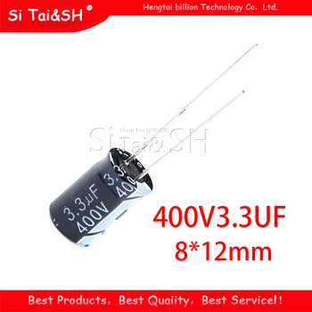 Высокое качество 400V3.3UF 8*12mm 3.3МКФ 400V 8*12 Электролитический конденсатор