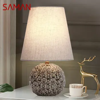 Современная настольная лампа SAMAN LED Creative Ceramics с диммером Настольная лампа для дома, гостиной, прикроватной тумбочки в спальне
