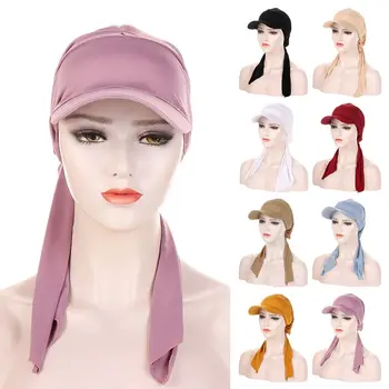 Модные женские солнцезащитные головные уборы, Обертывание головы, Кепки, Тюрбан, мусульманский хиджаб