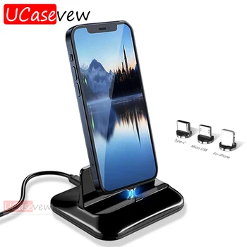 Магнитное зарядное устройство для телефона для iPhone 8 7 Зарядное устройство для док-станции Huawei для Samsung XiaoMi Android Type-C Micro Stand Holder Для зарядки
