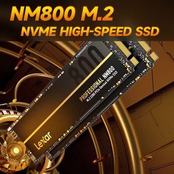 Lexar NM800 1 ТБ M.2 NVMe SSD Твердотельный накопитель большой емкости PCIe 4.0 с производительностью Стандарта NVMe1.4 со скоростью чтения до 7400 Мбит / с.