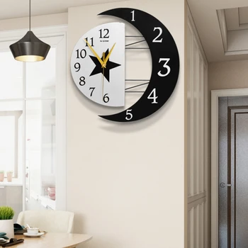 Настенный декор часы настенные часы гостиная Скандинавская современная мода настенные часы творческий немой дом индивидуальное украшение атмосфера