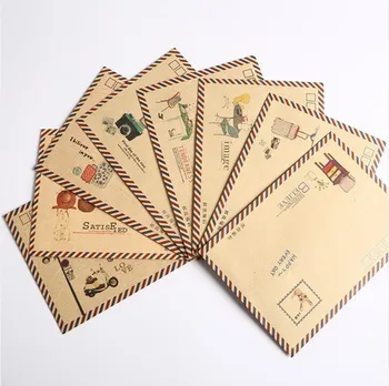 40шт Креативный любовный винтажный конверт Оптом Конверт почтальона Размер открытки B6 Открытки для писем и конверты для доставки сумок