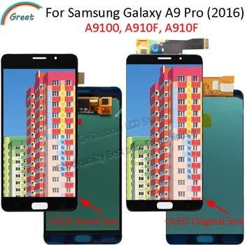 OLED Для Samsung Galaxy A9 Pro 2016 SM-A9100, SM-A910F, A910F ЖК-дисплей С сенсорным экраном и цифровым Преобразователем в сборе для Samsung A910 LCD