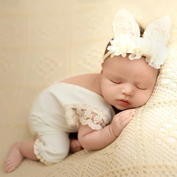 Одежда для фотосъемки в подарок для душа новорожденным, цельный комплект одежды для фотосъемки с повязкой на голове