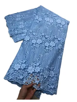 Французские блестки Африканский тюль Сетка Кружевная ткань 2022 г. Высококачественные Нигерийские кружевные ткани для женской вечеринки Свадьба 5 ярдов