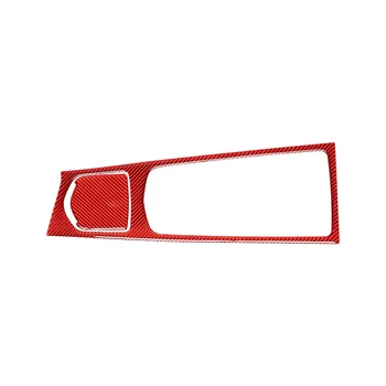 Наклейка с отделкой мультимедийной панели центрального управления салона из углеродного волокна красного цвета для Porsche Panamera 2010-2016 RHD