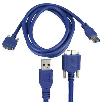 Кабель для передачи данных Micro USB3.0 с винтовым замком, интерфейс USB3.0, Фиксированный кабель для передачи данных промышленной камеры 0,5 м, 1 м, 1,8 м, 3 м Дополнительно