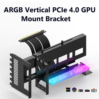 Кронштейн для вертикального крепления Кронштейн видеокарты RGB Light Graphics с кабелем-адаптером PCI-E 4.0 X16 5V 3PIN ARGB Компьютерные Аксессуары