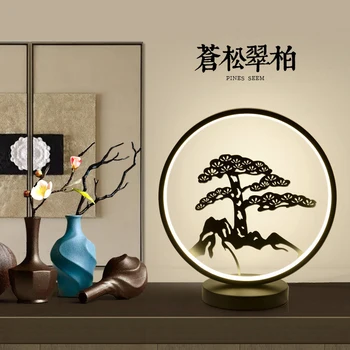 Новый китайский стиль винтажное деревенское железное искусство черные Настольные Лампы Современная классическая акриловая керамическая лампа для прикроватной тумбочки, фойе и студии GMF005