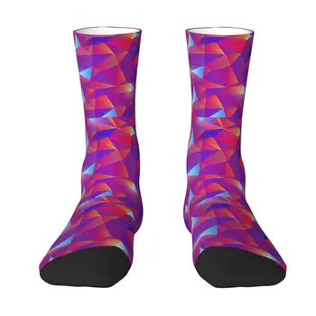 Красочные абстрактные треугольные мужские носки для экипажа, модные носки Унисекс на весну, лето, Осень, зиму