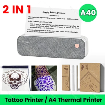 Мини-беспроводной термопринтер для переноса татуировок формата А4, портативный Bluetooth-принтер с переносом татуировок или рулон бумаги формата А4