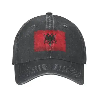 Новый классный Хлопковый Флаг Албании С рваными краями, Бейсболка, мужская, женская, Настраиваемая на заказ, Унисекс, Патриотическая шляпа для папы на открытом воздухе