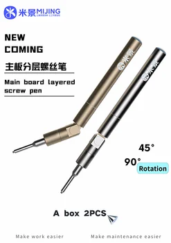 Магнитная винтовая ручка Mijing, вращение на 360 °, Складной Регулируемый угол для ремонта материнской платы мобильного телефона, набор отверток для ремонта