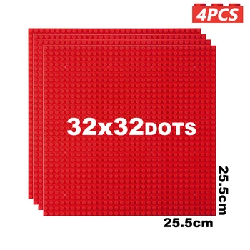 Кирпичная опорная плита 32x32 точки Классическая 4ШТ Строительные блоки для взрослых Опорная плита из АБС-пластика в сборе Игрушки для детей