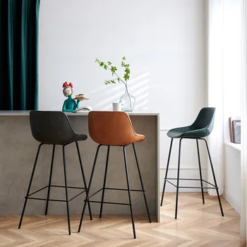 Современный минималистичный барный стул домашний высокий барный стул дизайнерский легкий роскошный стул за стойкой регистрации Скандинавский пластиковый барный стул стремянка