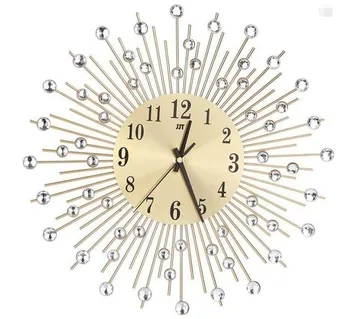 Настенные часы В европейском стиле, минималистичные Круглые железные креативные часы, модные настенные бесшумные Маленькие бытовые часы
