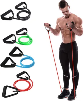 1ШТ 5-уровневые эспандеры с ручками, скакалка для йоги, эластичная лента для фитнеса, для домашних тренировок, силовых тренировок.