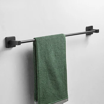 304 Вешалка для полотенец из нержавеющей стали черного цвета с одним стержнем для ванной комнаты 