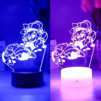 Аниме Манга Genshin Impact Dori 3D Светодиодная Иллюзионная лампа Sunset Night Light Для детей, Прикроватная Тумбочка в Детской комнате, Подарок для декора на День Рождения