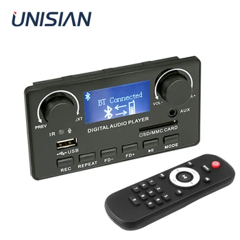 UNISIAN LCD MP3-плеер Bluetooth Запись звонков Плата цифрового аудиодекодера с FM AUX USB SD для домашнего автомобильного усилителя DIY