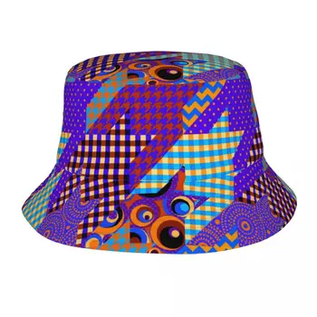 Изготовленная на заказ шляпа-ведро в стиле пэчворк с собачьими клыками, мужская и женская мода, летняя уличная шляпа для защиты от солнца, кепка рыбака в клетку с собачьими зубами