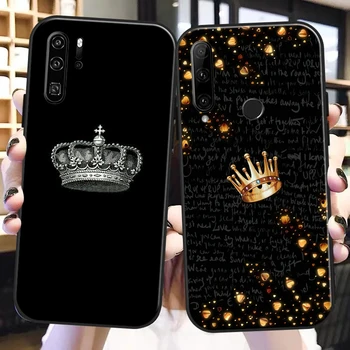Роскошная Корона Queen King Для Huawei P50 P40 P30 P20 Pro Lite 5G P Smart Z 2019 Чехол Для Телефона Из Жидкого Кремния Противоударный Черный