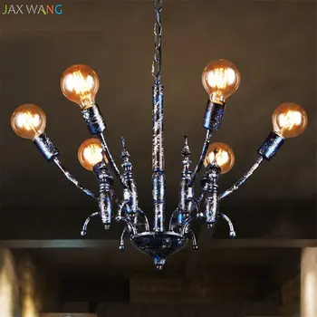 Американский ретро лофт Промышленные железные люстры Винтажные светильники для гостиной спальни бара Внутреннего освещения Кухонной сантехники Декора