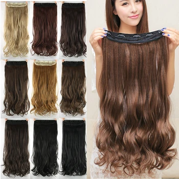Длинные вьющиеся шиньоны Soowee, серые, натуральные, черные, цельные аксессуары для наращивания волос на заколках, аксессуары для волос для женщин