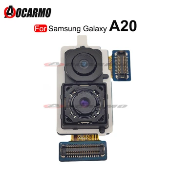 Задняя Камера Для Samsung Galaxy A20 SM-A205F Задняя Большая и Фронтальная камеры Замена Гибкого кабеля Запчасти для Ремонта