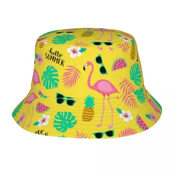 Мужская Панама с Листьями Фламинго На заказ, Летние Пляжные Солнцезащитные Шляпы