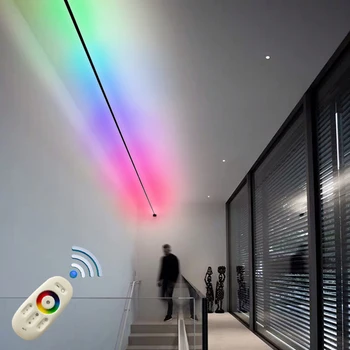Современный красочный настенный светильник RGB в минималистичном черно-белом стиле, линейные светодиодные полосы Skyline, бра, настенный светильник для фонового декора гостиной