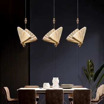 Светодиодная Современная хрустальная прикроватная люстра с бабочкой, роскошная простая лампа для кухни ресторана, прихожая, лестница, маленькое искусство