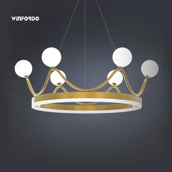 2023 Winfordo Современный Светодиодный Подвесной Светильник Потолочная Люстра С Дизайном Короны Для Гостиной Детской Спальни 220 В/110 В
