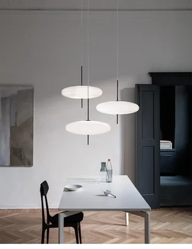 Скандинавский современный светильник, Подвесные светильники в виде летающей тарелки, Подвесной светильник в стиле модерн для столовой, кабинета, спальни