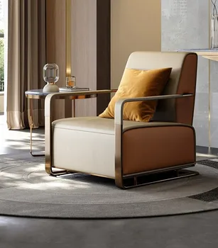 Легкий роскошный диван-кресло для одного человека, кожаное кресло, минималистичный диван-кресло для ленивого человека, шезлонг, балкон, бытовое использование