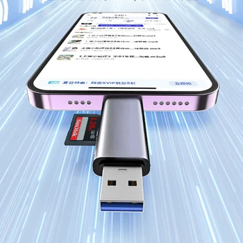 Многофункциональный конвертер USB 3.0 для чтения карт мобильного телефона Черный Type-c IponeMicro 4 в 1 Высокоскоростная камера Multi-in-one TF OTG