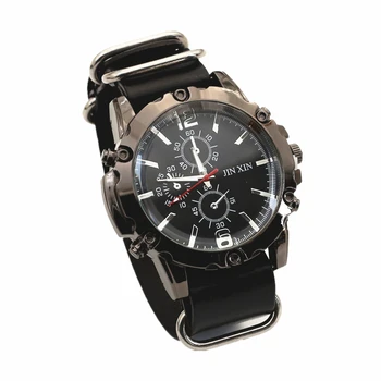 Кварцевые электронные наручные часы в стиле панк с винтажной индикацией, коричневый, черный, красный Кожаный ремешок, мужские часы, браслет, женские украшения