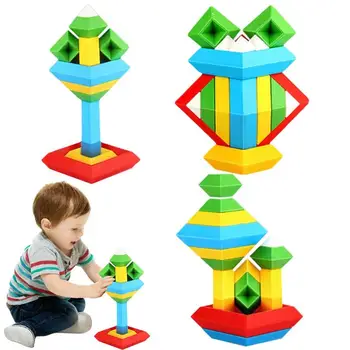 Пирамидальные стековые блоки, Штабелируемые Пирамидальные кубики Rubanta, игрушки для сборки пазлов, развивающие штабелируемые блоки для подарка мальчику