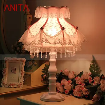 Современная настольная лампа ANITA с затемнением, креативный светодиодный светильник для рабочего стола, Теплое и романтическое украшение, Прикроватная тумбочка для спальни для девочек