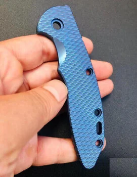 Изготовленный на заказ патч TC4 DIY для ножей Rick Hinderer XM18 3.5 с синим волновым рисунком