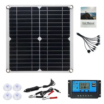 Комплект солнечной панели, контроллер платы солнечных батарей для зарядки через USB, 12 В, Портативные водонепроницаемые солнечные элементы для телефона, автомобиля на колесах, MP3-плеера, Dropshipin