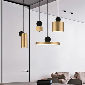 Дизайнерские подвесные светильники Nordic simple Wood, светодиодная подвесная лампа, Красочный алюминиевый светильник, Кухонный остров, бар, отель, домашний декор E27