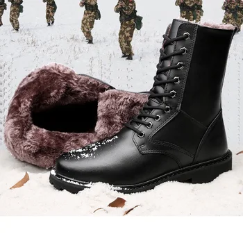 ботинки мужские уличные военные ботинки трендовая хлопчатобумажная обувь сапоги с высоким берцем, большие размеры повседневных ботинок с внутренним увеличением